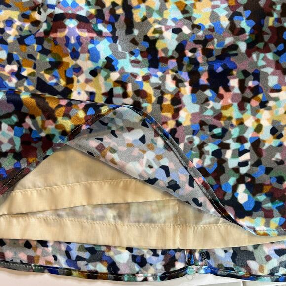 HUGO Hugo Boss Multicolor Abstract Silk Long Sleeve Sheath Dress Women Sz 2 - Picture 5 of 12